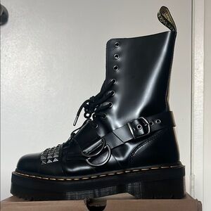 Dr. Martens Black Combat Boots with Platform Sole